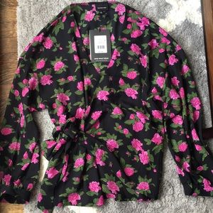 Floral wrap blouse
